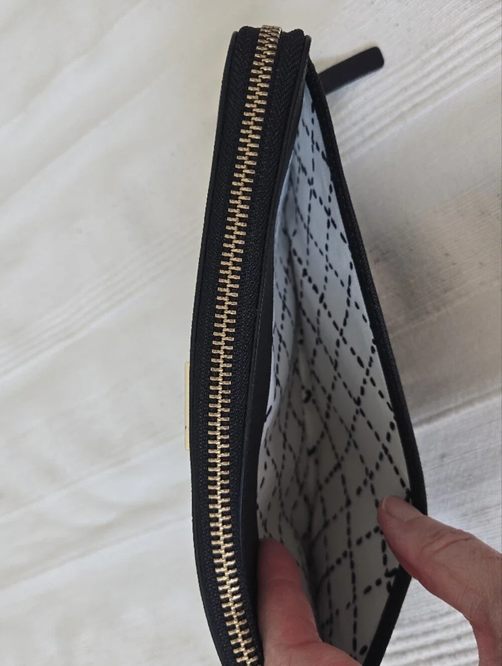 Kate Spade Talla Laurel Large Travel Wallet Clutch Zip Organazer Black Leather